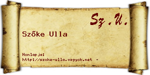 Szőke Ulla névjegykártya
