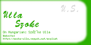 ulla szoke business card